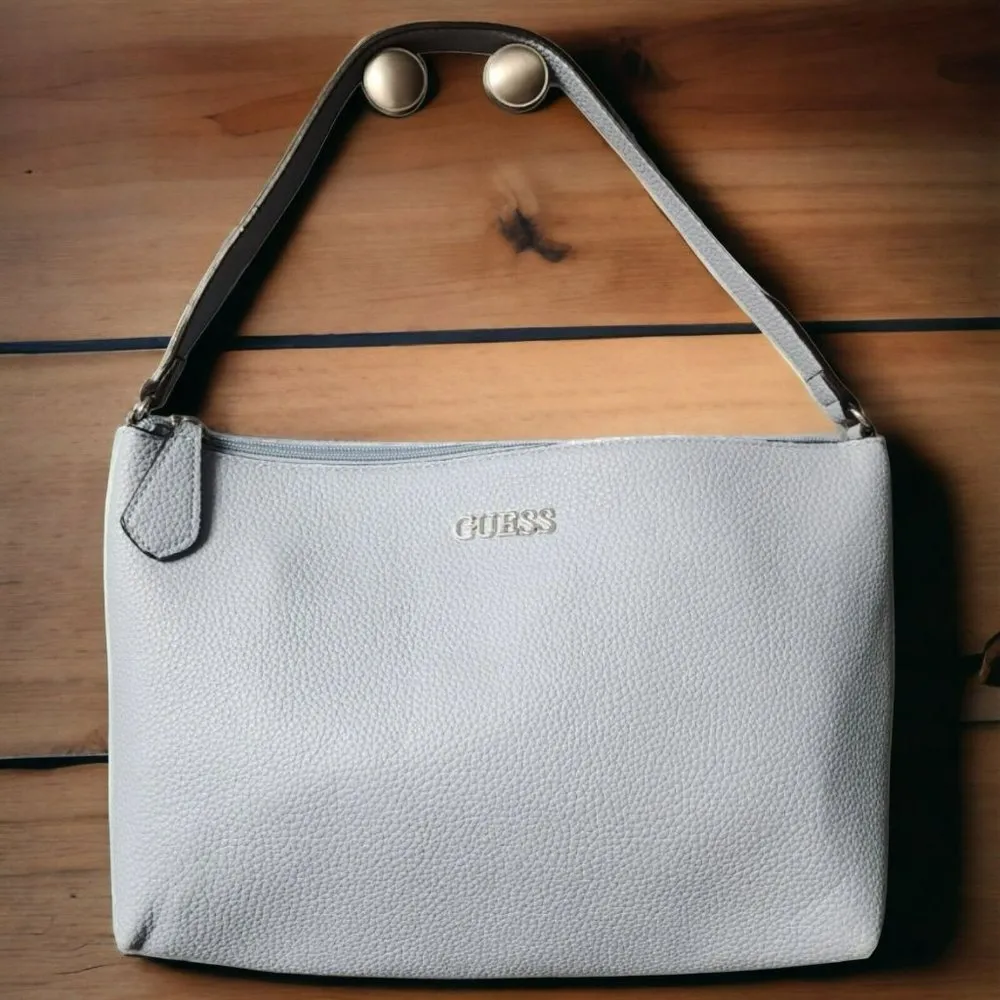 Guess Women's Faux Pebbled Texture Leather Baby Sky Blue Shoulder Purse Spring - Image 2