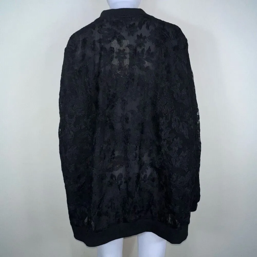 Bloomchic Double Lace Varsity‎ Jacket Black Size 26 - Image 5
