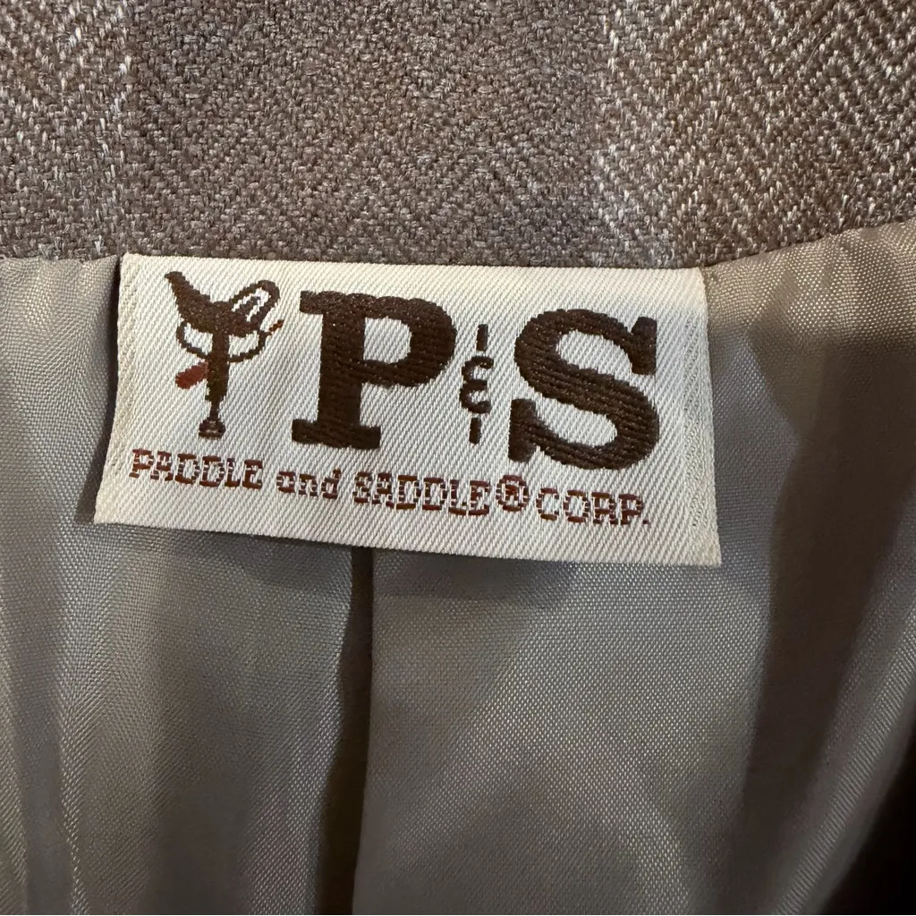 Vintage Paddle & Saddle Corp. Plaid Blazer Made in the USA Size 12 Brown - Image 6