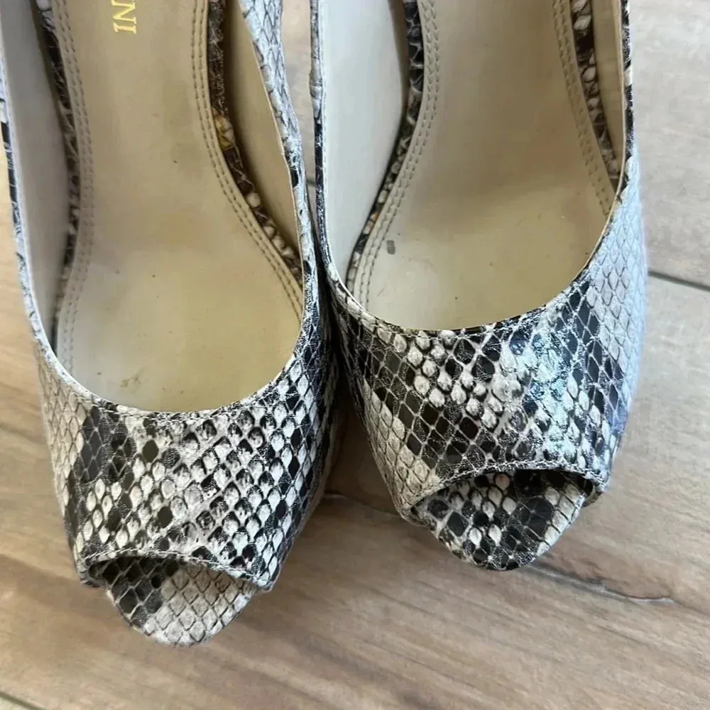 4/$25 Enzo Angiolini Snake Peep-toe Heels Style ‘Eatanen’ Womens US 5.5 - Image 5