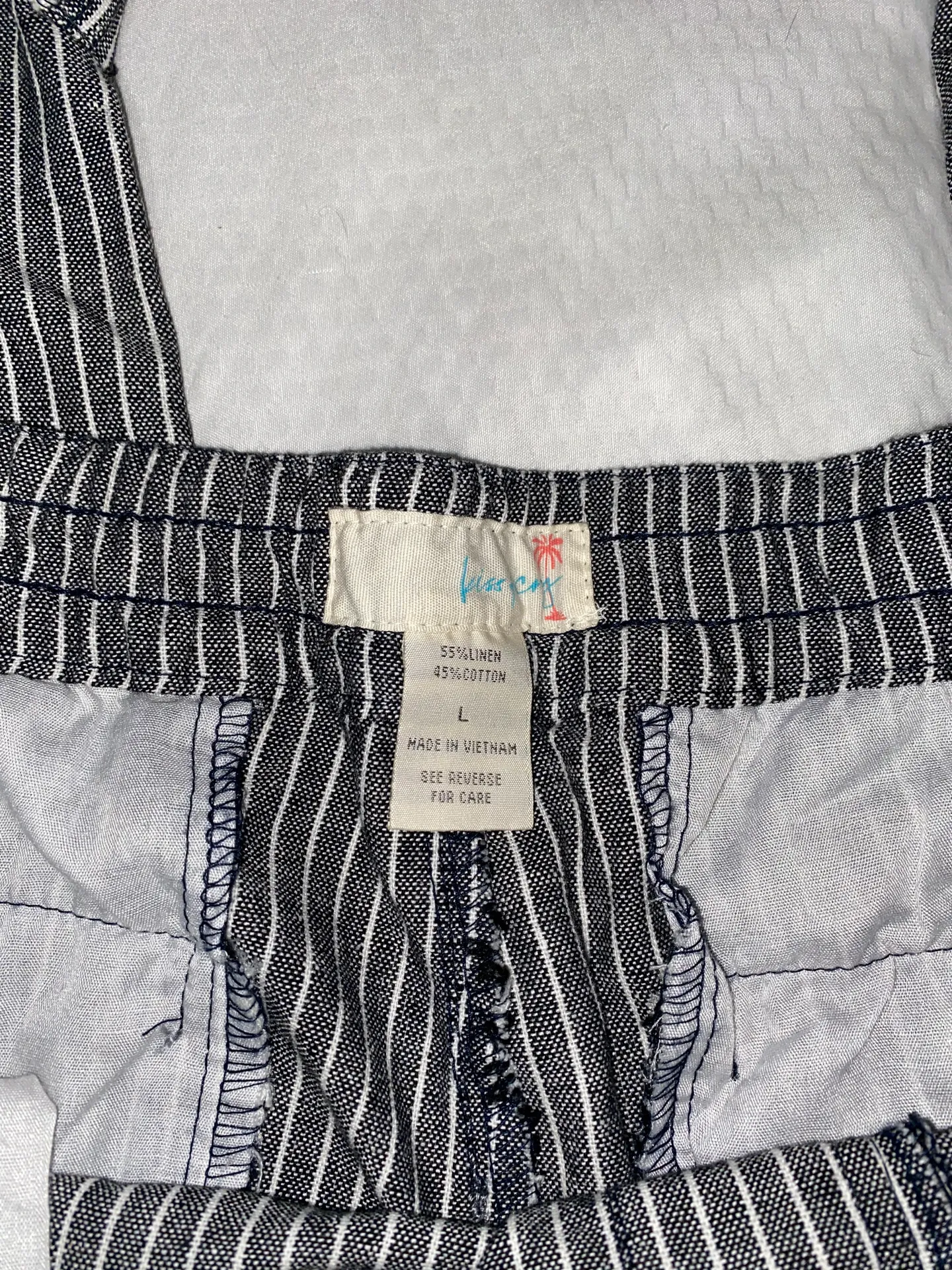 Kiss & Cry Linen Beach Drawstring Pants Multi Size L - Image 2