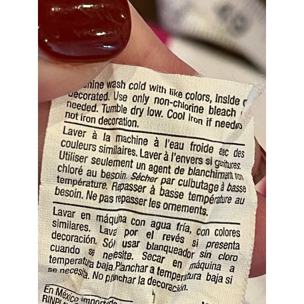 Champion Pink And White‎ Striped Crew Neck Pullover Cropped Sweatshirt Size S - Image 9