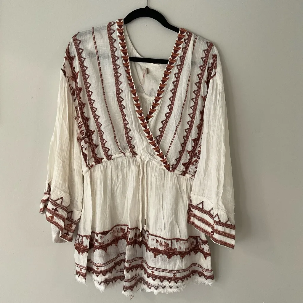 Free People Saffron Embroidered Tunic Top - Image 3