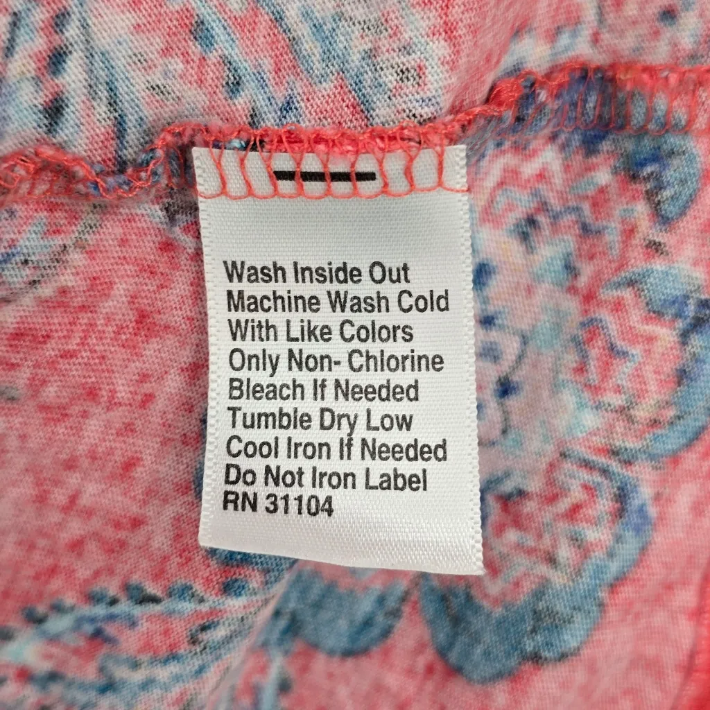 New‎ Directions Intimates Coral Knee Length Floral Sleepwear Dress Small Pink - Image 5