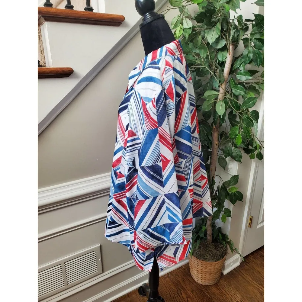 Alfred Dunner Women Multicolor Rayon Collared Long Sleeve Buttons Down Shirt 24W - Image 5