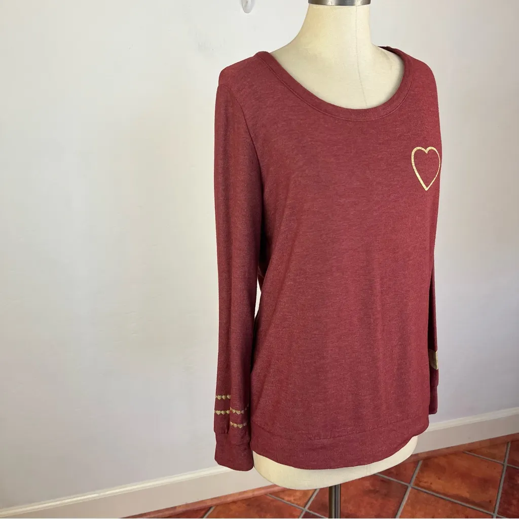 Chaser Heart Gold/Maroon Sweater - Image 3