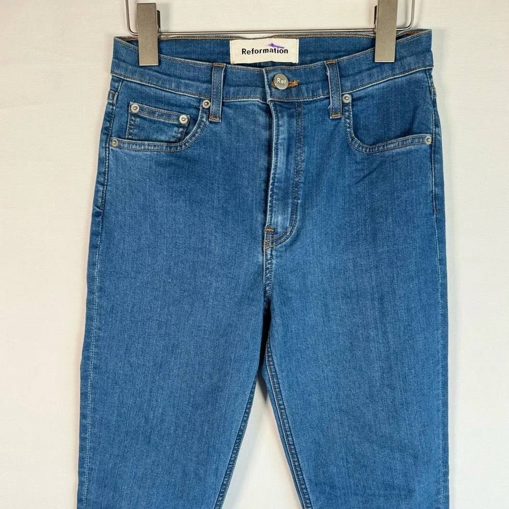 REFORMATION Mid-Rise Skinny Leg Jeans Size 27 Run Small. - Image 5