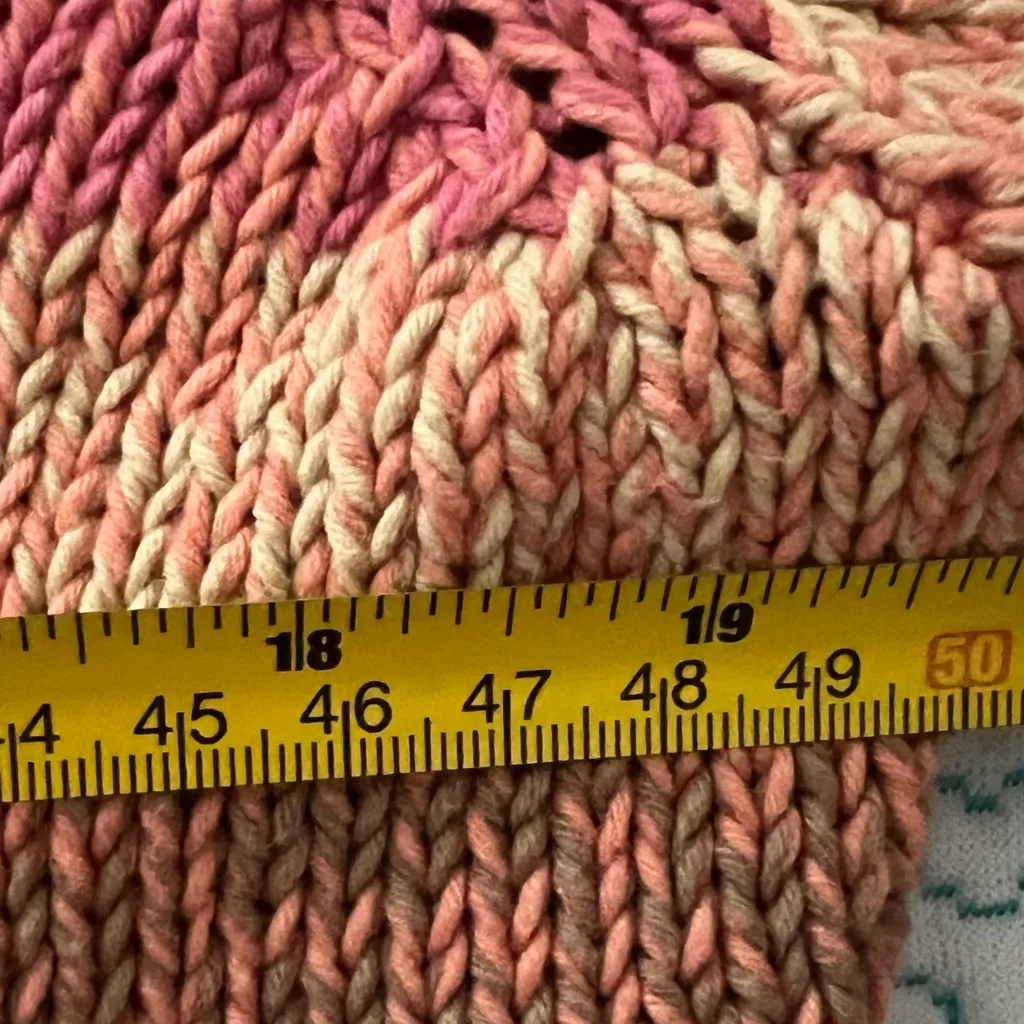 Jones Country Striped Pink and Brown Turtleneck Sweater Size Large - Image 3