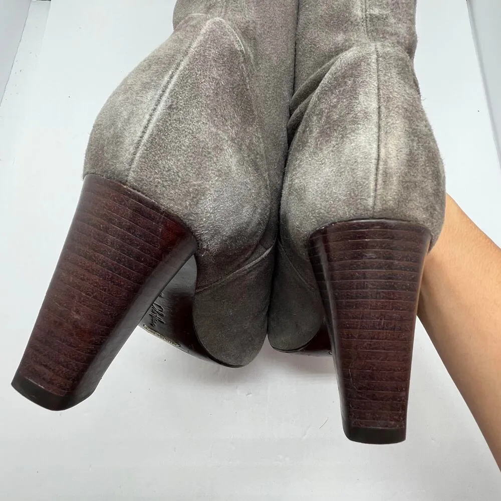 Cole Haan Women's Nike Air Gray Suede Stacked Heel Tall Boots Size 8B - Image 5