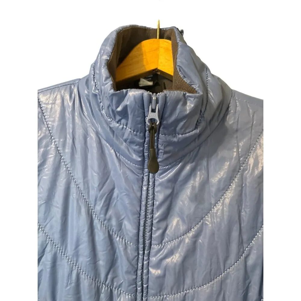 Women's ATHLETA Puffer Jacket Blue Medium Lightweight Pockets - Image 3