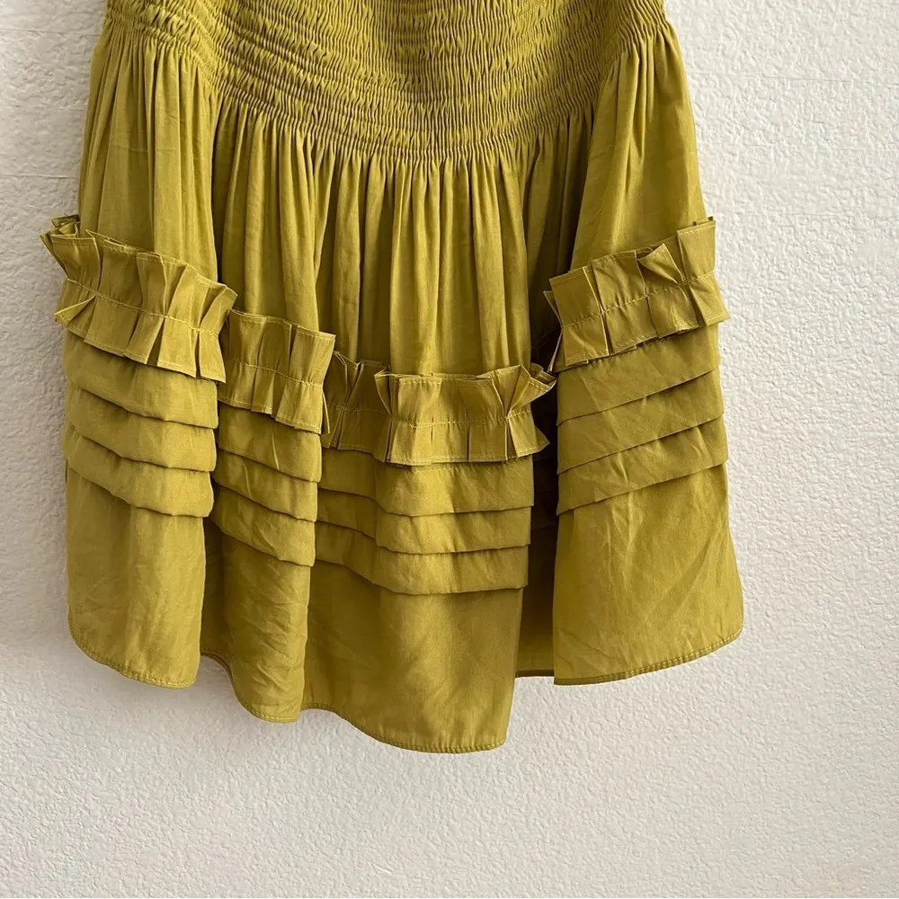 NWT Mustard Seed Citron Pleated One Shoulder Dress S - Image 3