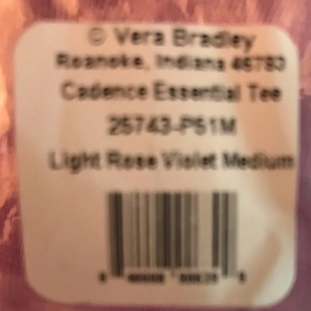 Vera Bradley Cadence Tee Light Rose Violet Medium - Image 7