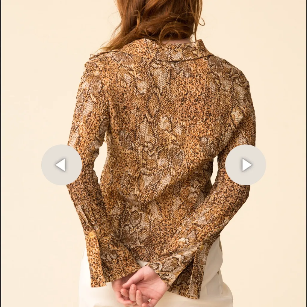 Nanushka Alena Top in Brown Snakeskin - Image 2