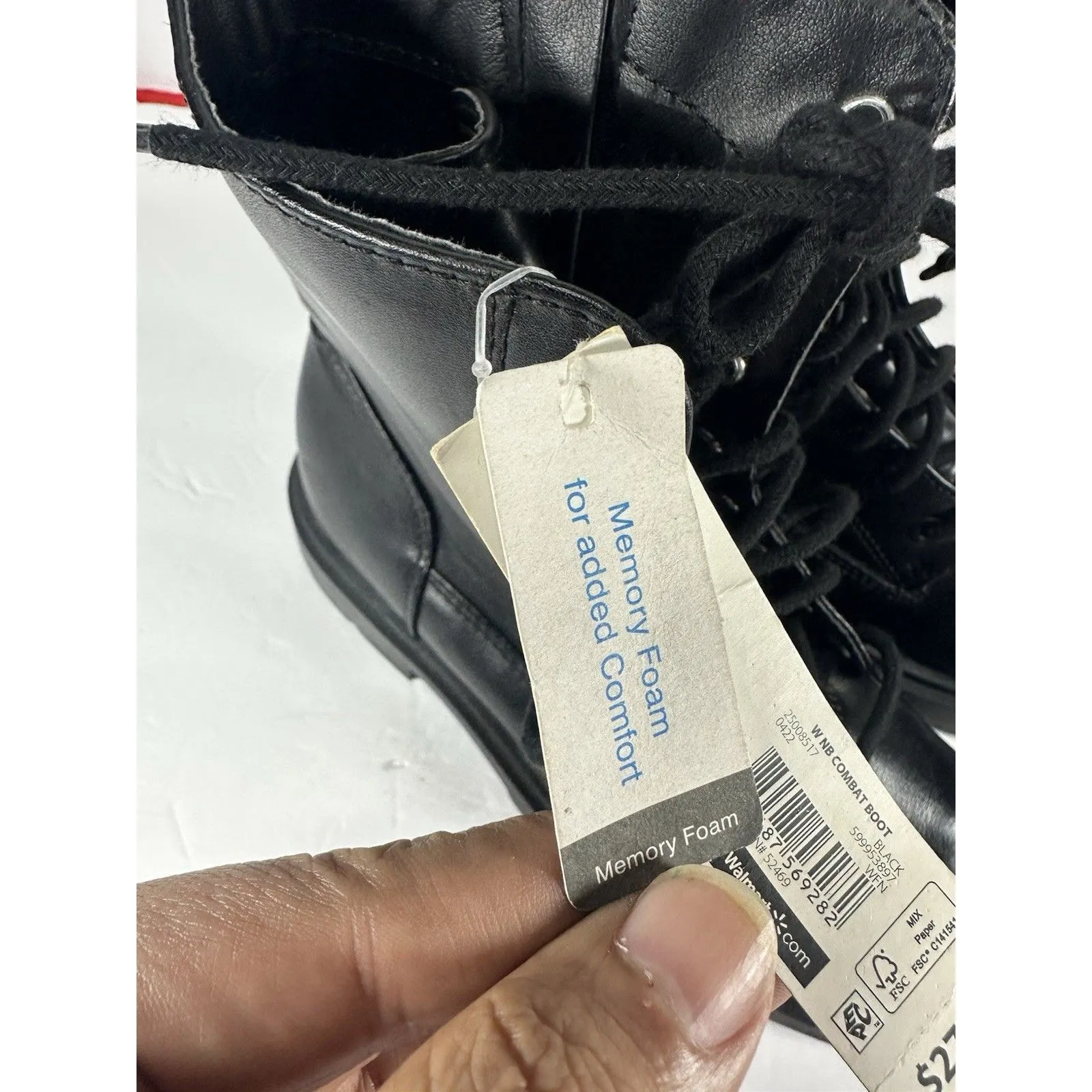 No Boundaries Women’s Combat Boots Black Size 8 Memory Foam Laced Zipper New - Image 8