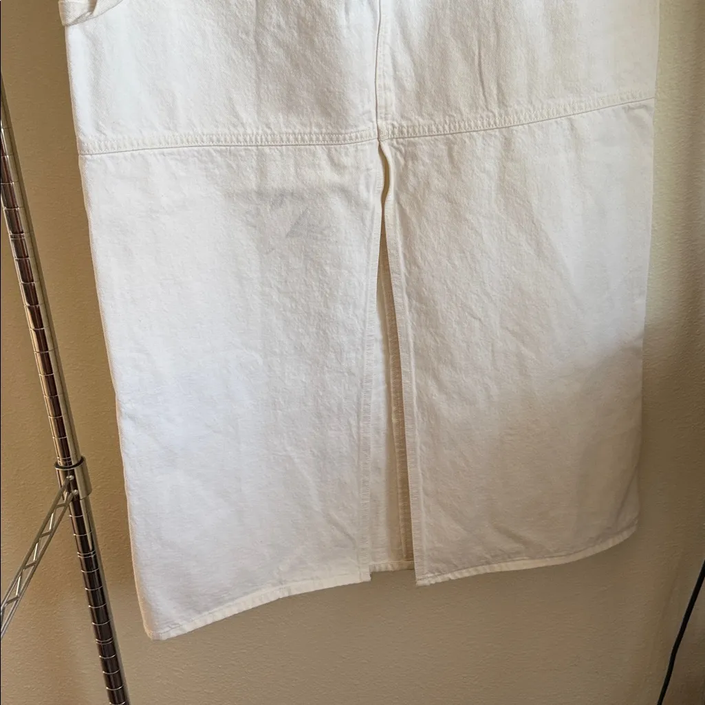 MADEWELL Cream Cargo Denim Skirt. - Image 7