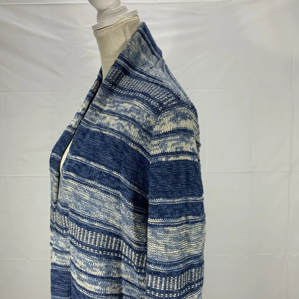 Chaps Denim Blue Open Front Long Sleeve Cardigan Size Large - Image 5