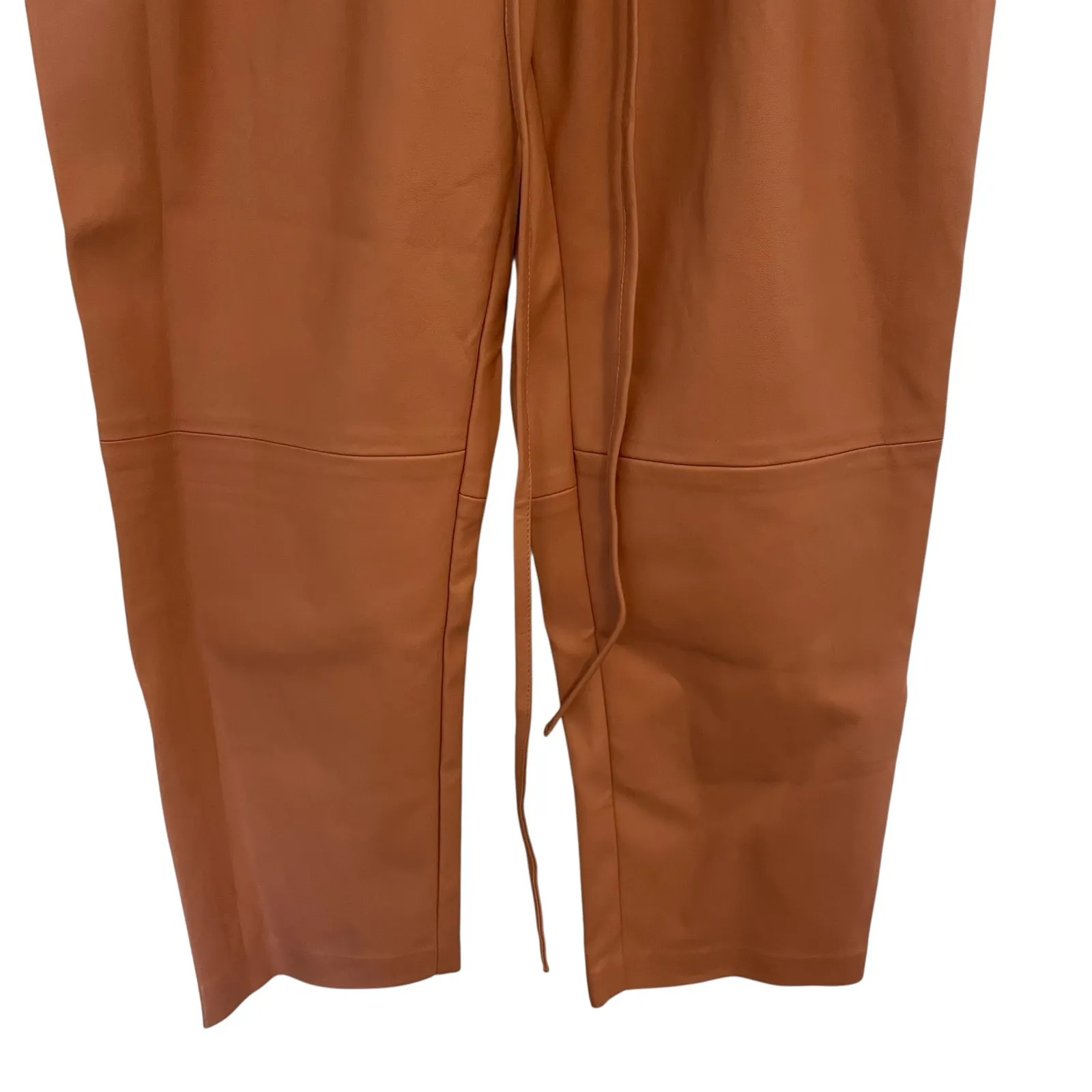 Blank NYC Pleated Tapered Faux Leather Cropped Pants Peach Womens Size 27 $118 - Image 5
