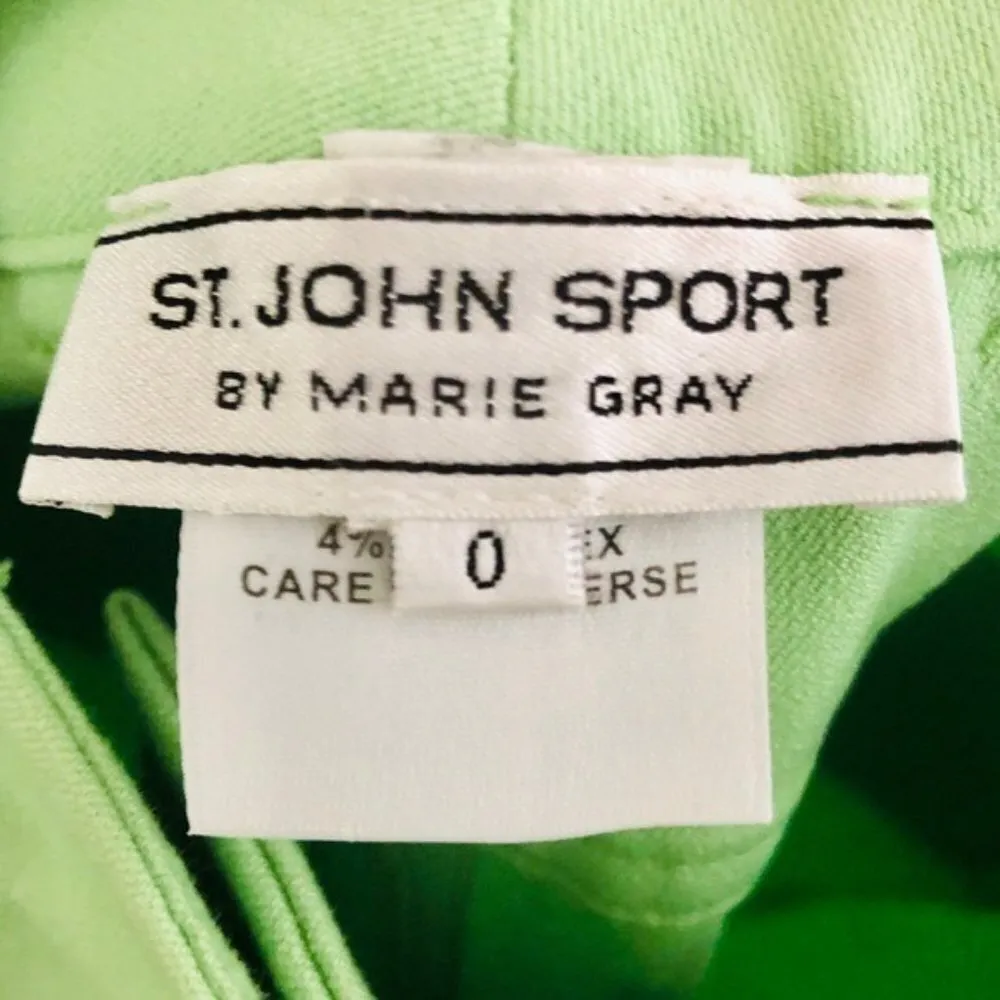 St. John Sport Marie Gray Jeans 0 High Waist Stretch Lime Spring Green Luxury - Image 3