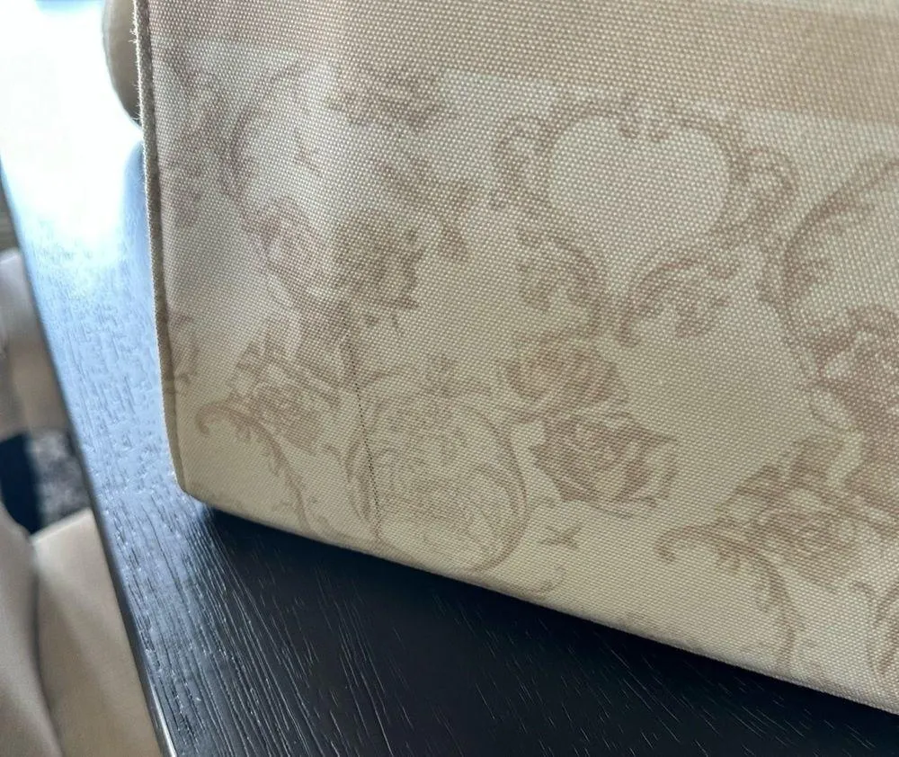 Missguided  beige logo oversized XL canvas structured tote bag purse laptop - Image 7