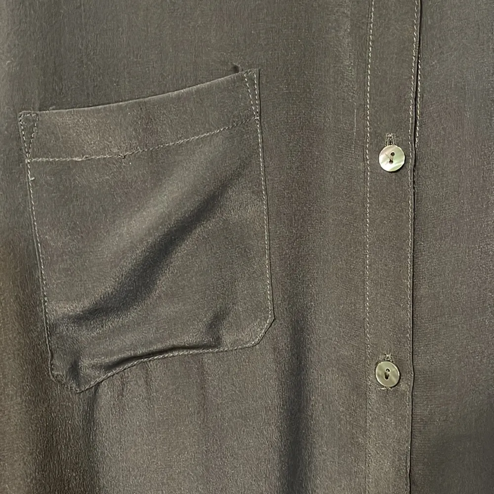 Calypso St. Barth  100% Silk Long Sleeve Collared Button Down Blouse - Image 5