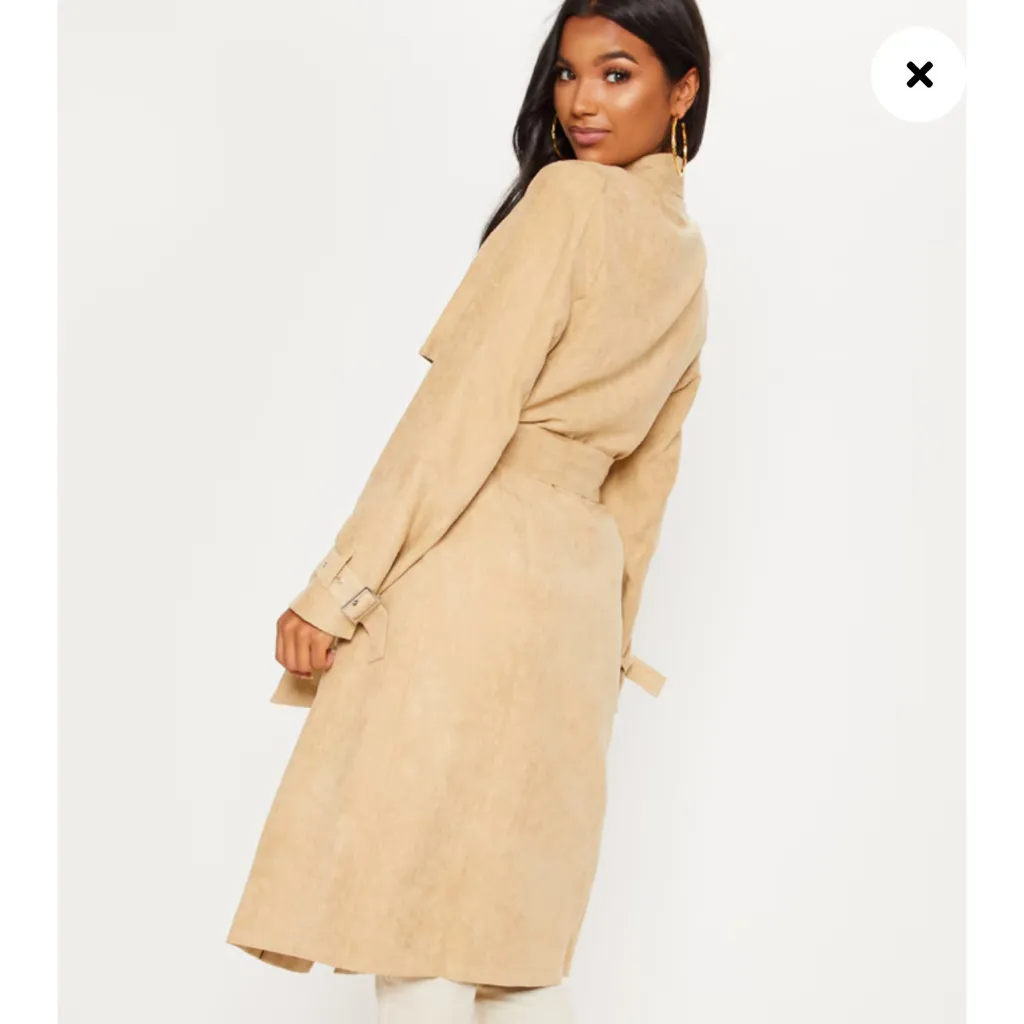 NWOT PLT MICROSUEDE TAN TRENCH / DUSTER US4/UK8 - Image 3