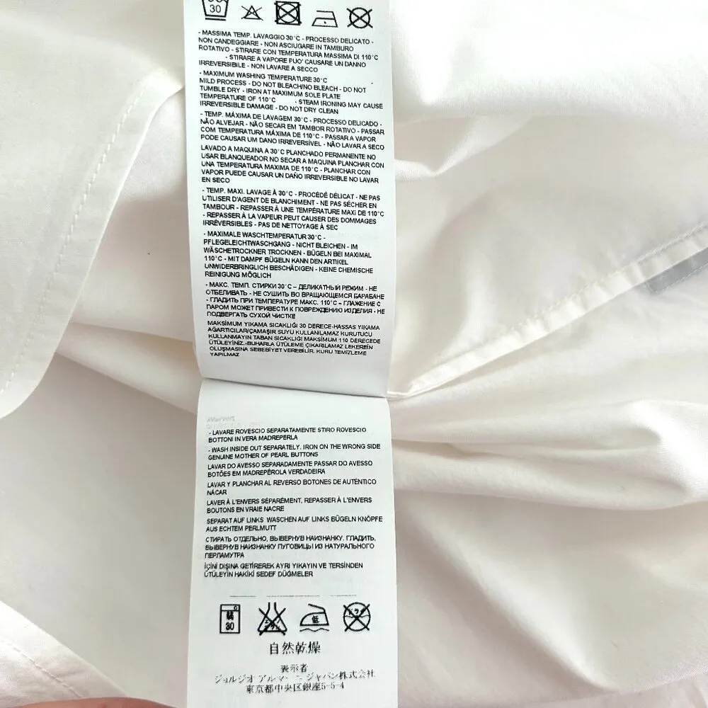 Armani Jeans Button Up in White Size 48 / 12 - Image 10