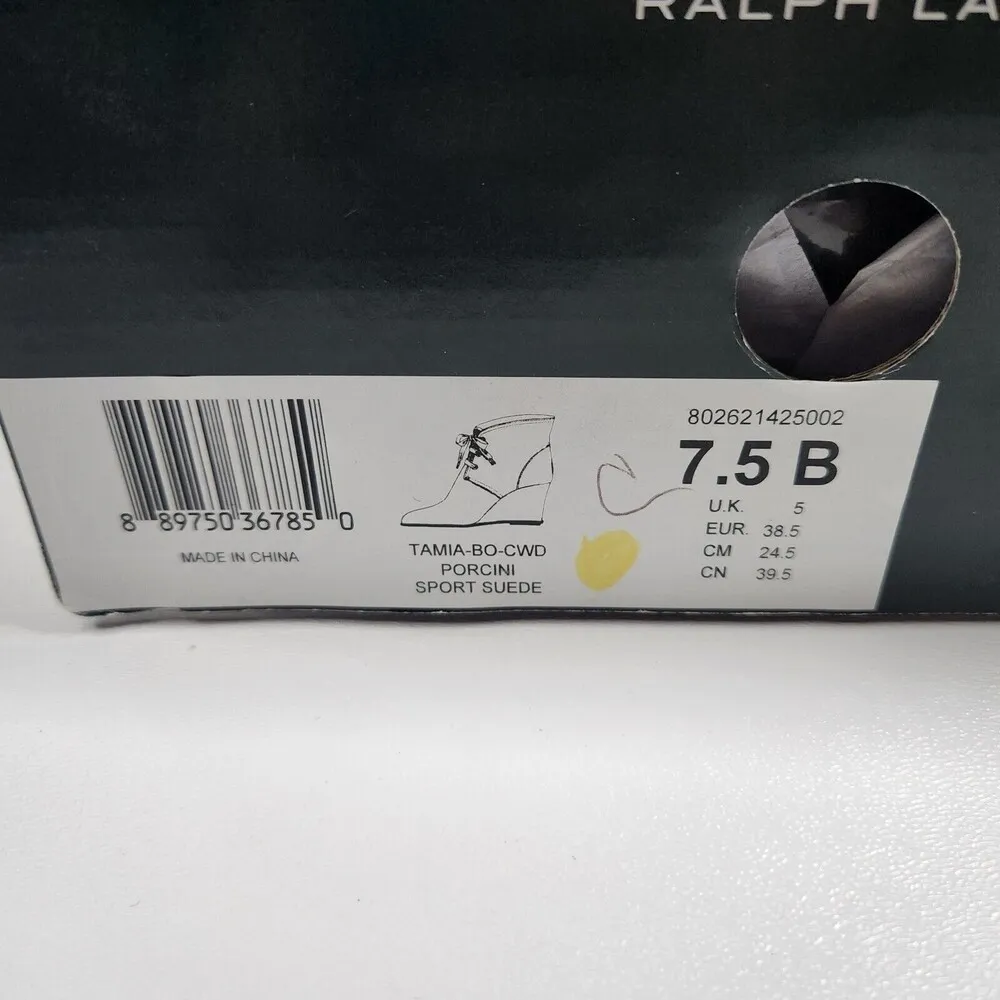 LAUREN Ralph Lauren Tamia Bo CWD Porcini Sport Suede Ankle Boots Size 7.5B - Image 9