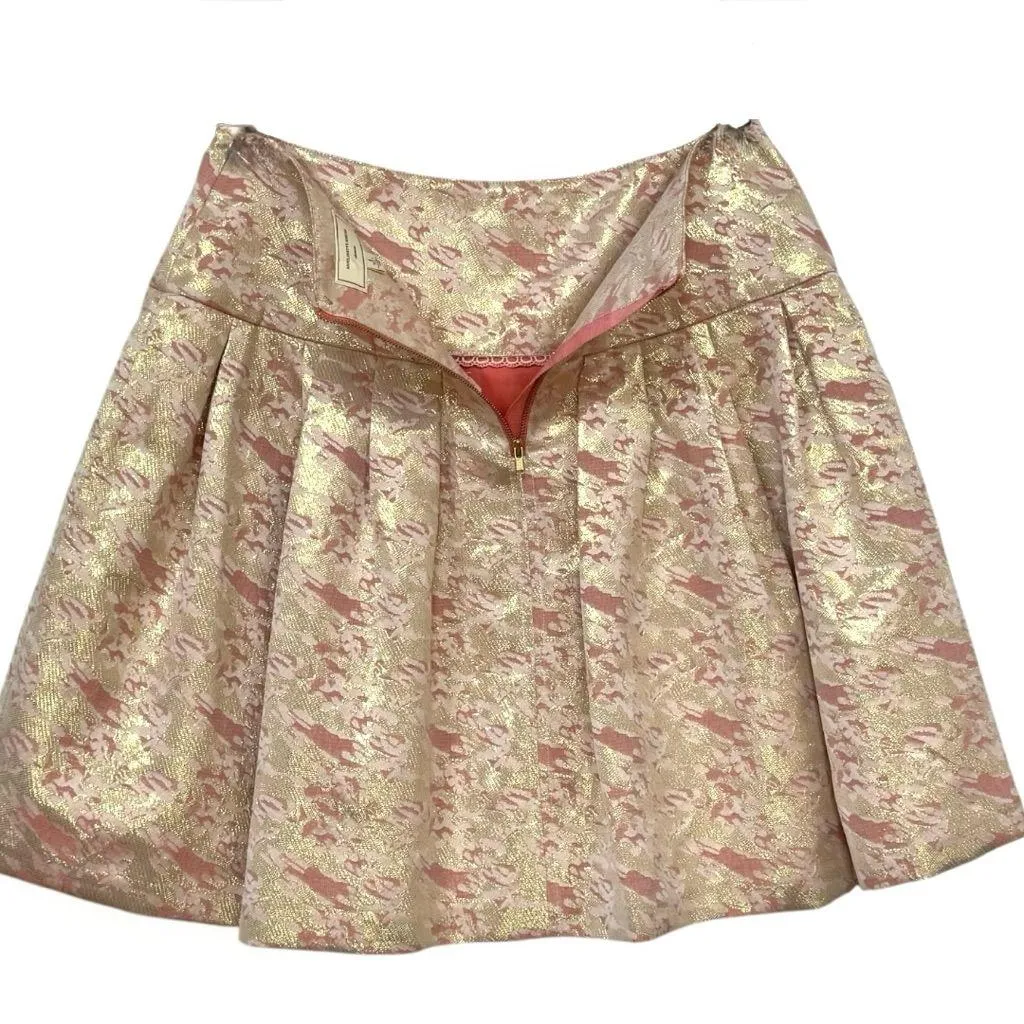 ANTHROPOLOGIE Moulinette Soeurs “Sugarplum” Metallic Brocade A-Line Skirt Size 6 - Image 7