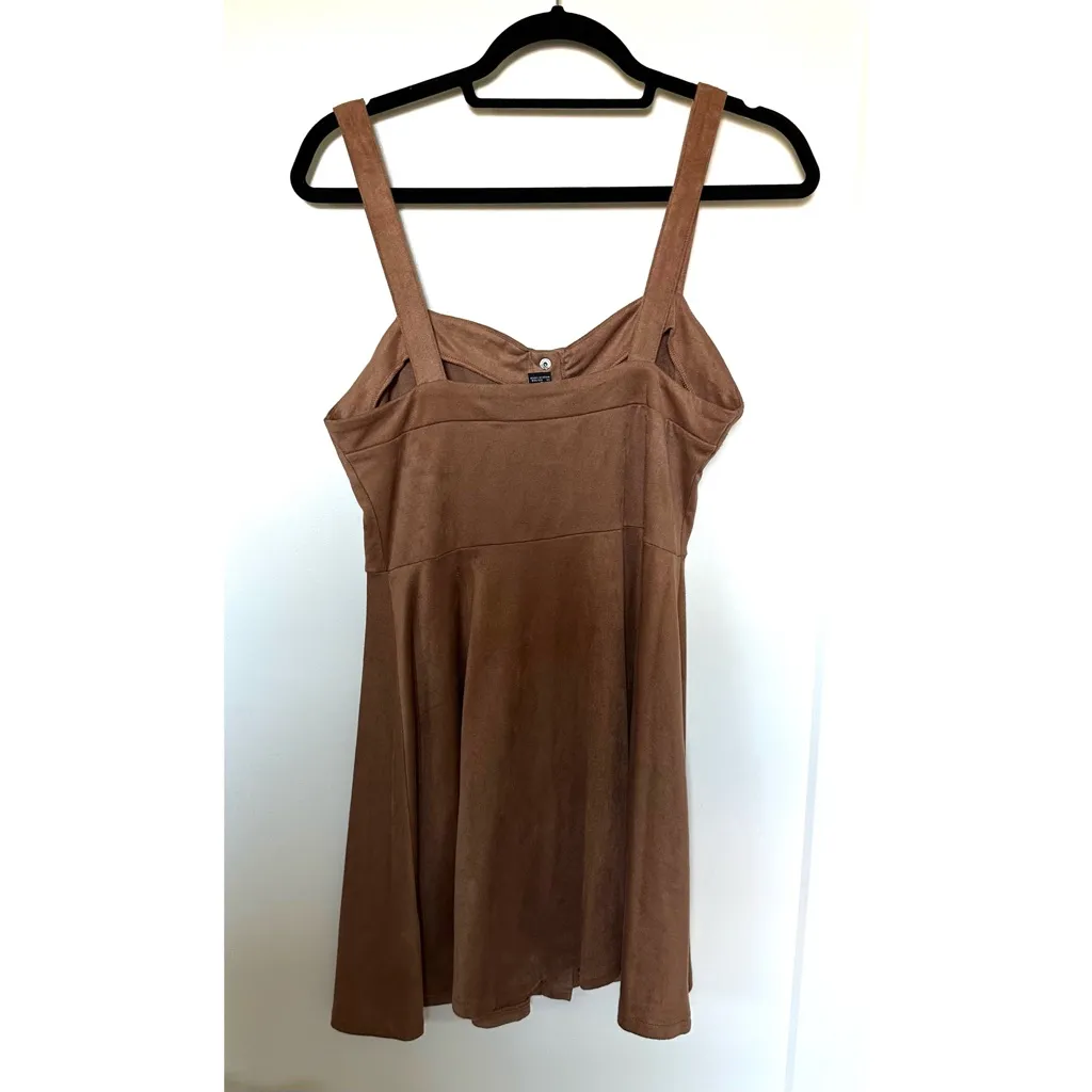 Forever 21 Contemporary Faux Suede Dress in Camel - Image 8