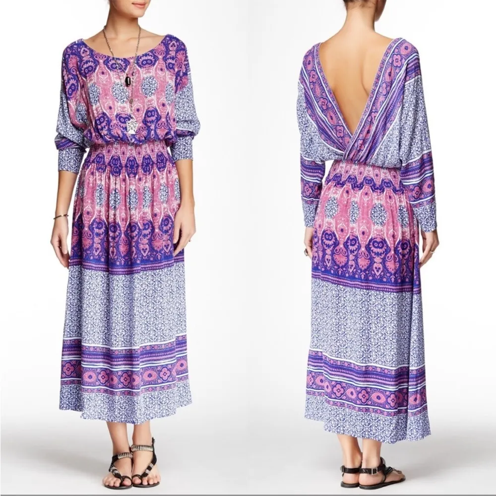 Free People She's A Lady Reversible V Neck Midi Dress Size XS - Image 2