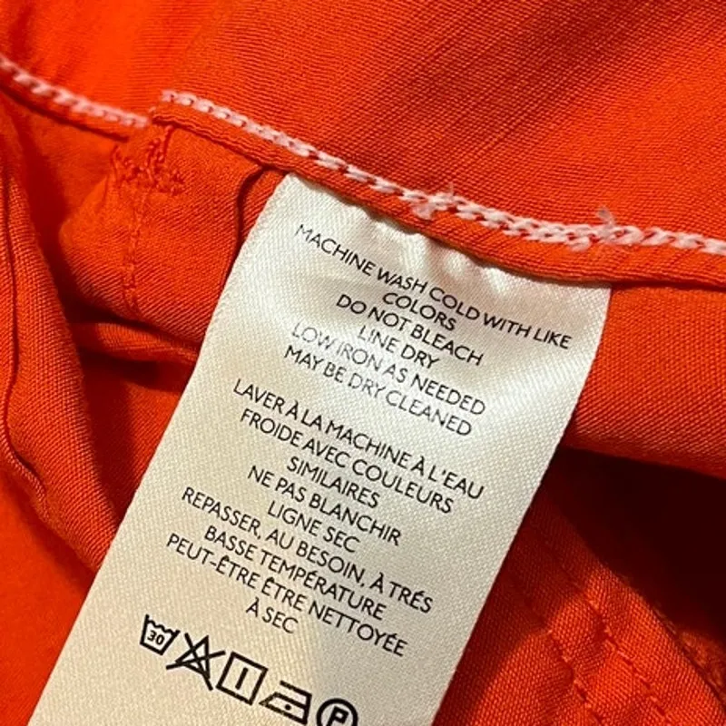 Maeve Pants Women's 20W Orange The‎ Colette High Rise Wide Leg Linen Anthro - Image 3