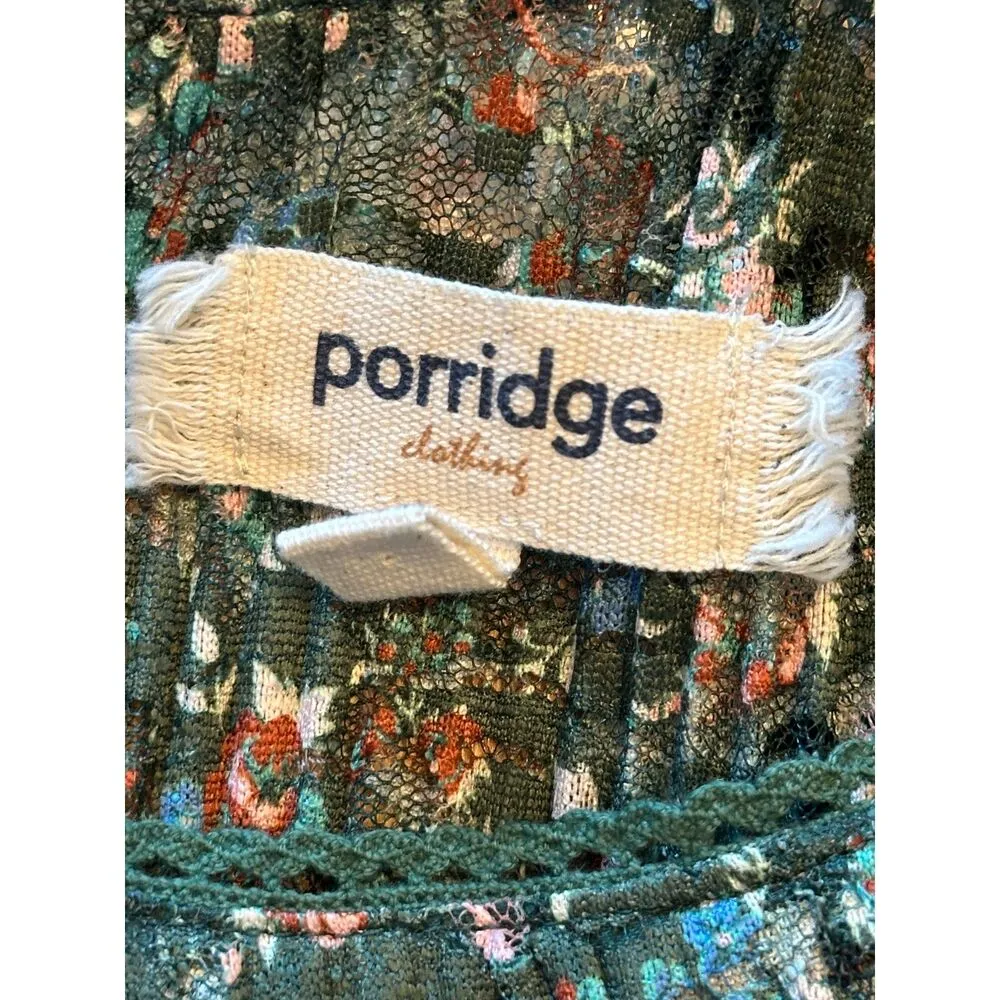 Anthropologie Porridge Green Floral Boho Bohemian Top Size XS - Image 11