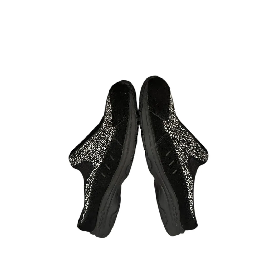 Easy Spirit Traveltime Black Gray Tweed Sequined Metallic Thread Mules Size 8.5 - Image 4