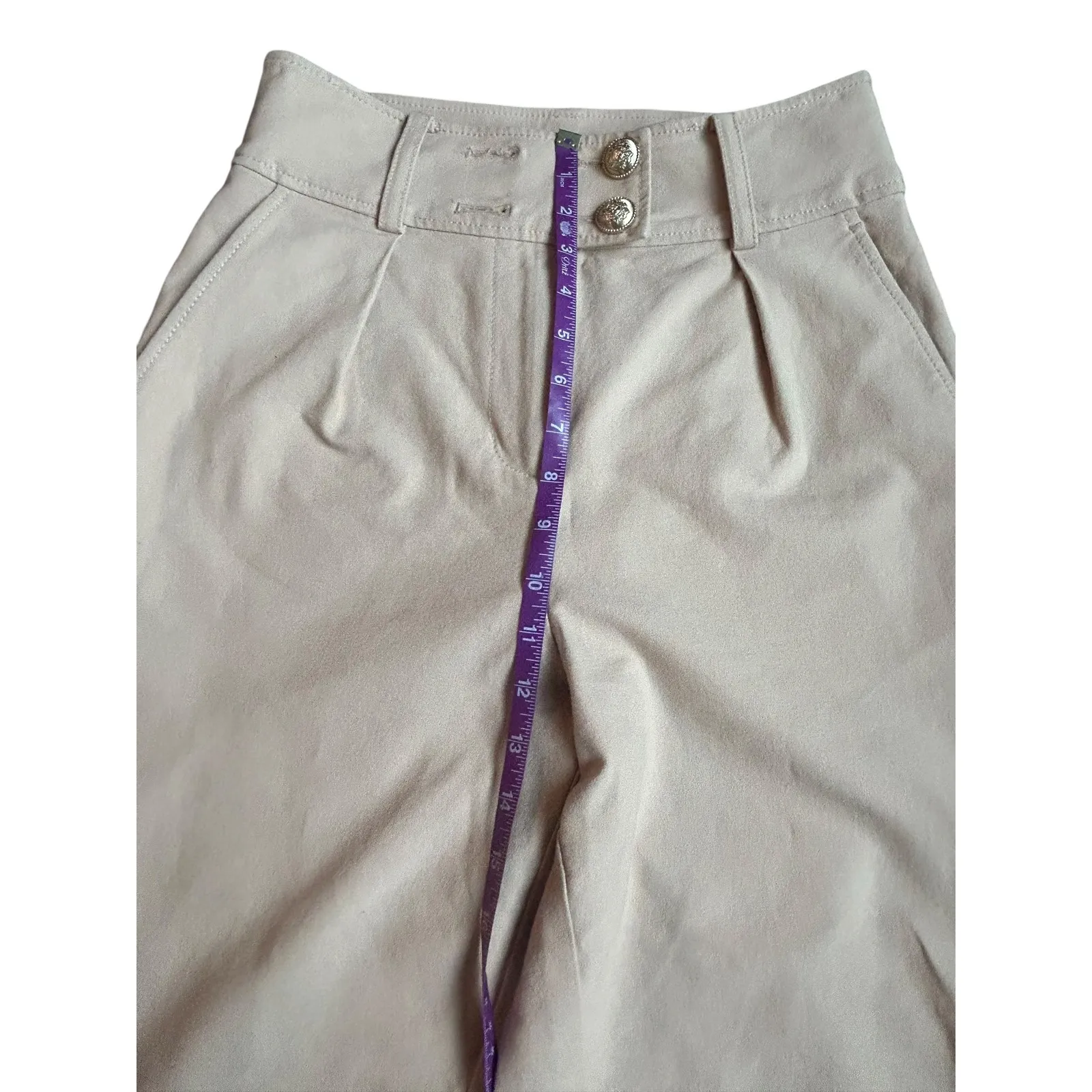 Derek Lam 10 Crosby Leonie Tapered Cropped High Waisted Pleated Pants Size 4 Tan - Image 8