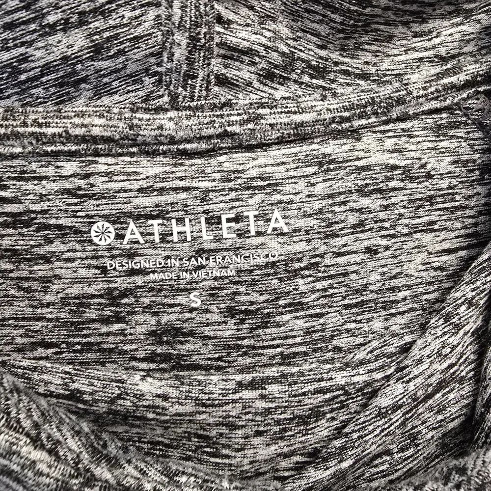 {S} Athleta Uptempo Hoodie Sweatshirt Charcoal Gray Black Marled - Image 8