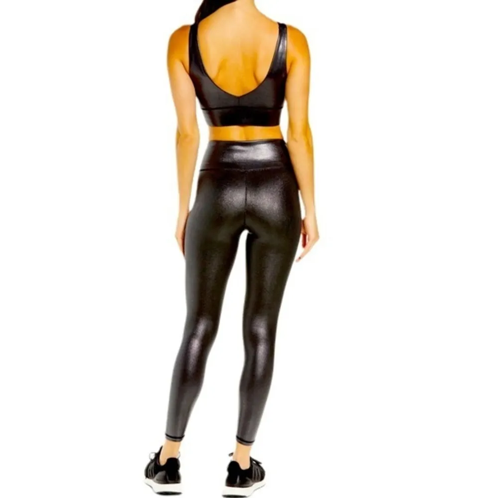 NEW Boutique Liquid Latex Black Leggings Small Breathable Wet Look Shine PU XS/S - Image 17