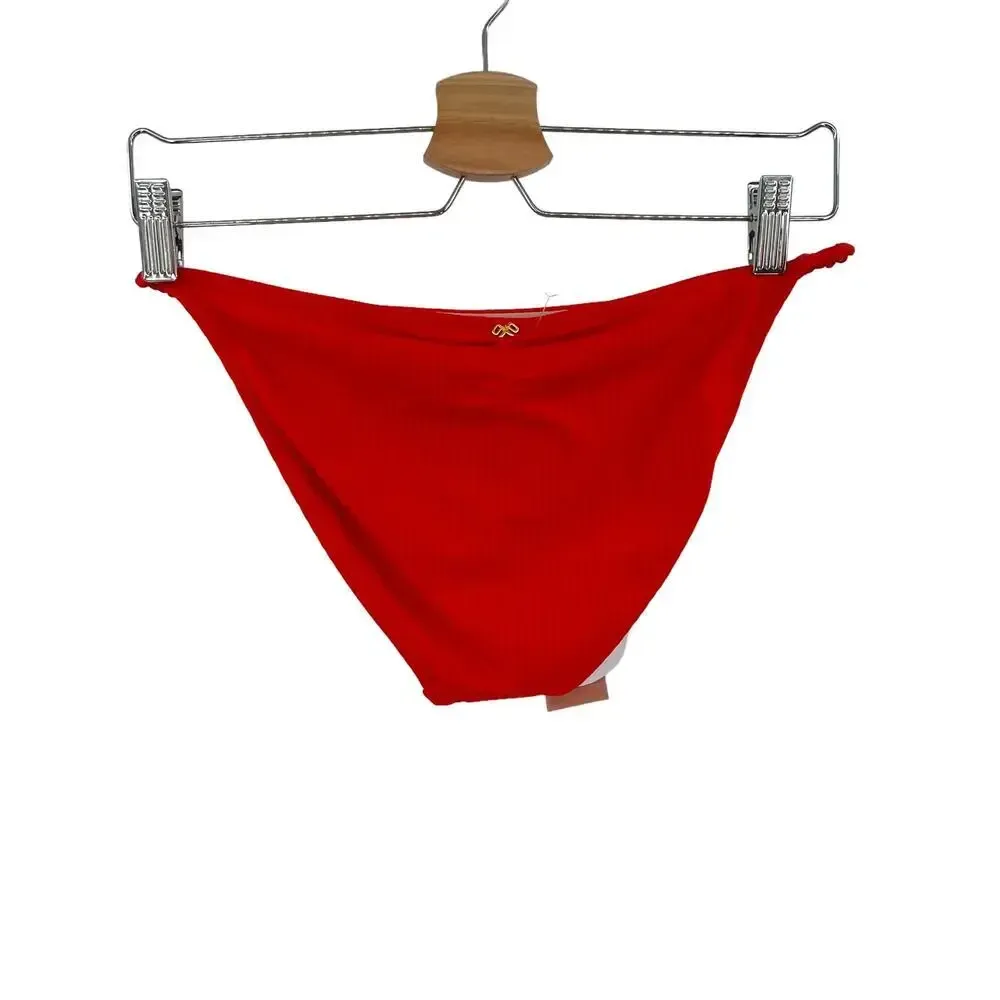 PilyQ Athena Full Coverage Bikini Bottoms‎ Swim Red Size Medium - Image 7