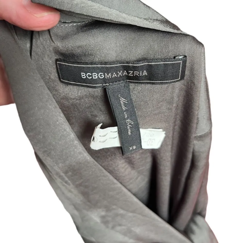 BCBGmaxazria satin Acedia jumpsuit dark gray xs - Image 8
