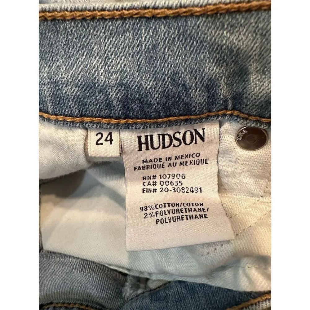 Hudson Women's Nico Midrise Ankle Super Skinny Jeans Size 24 Light Blue Denim - Image 12