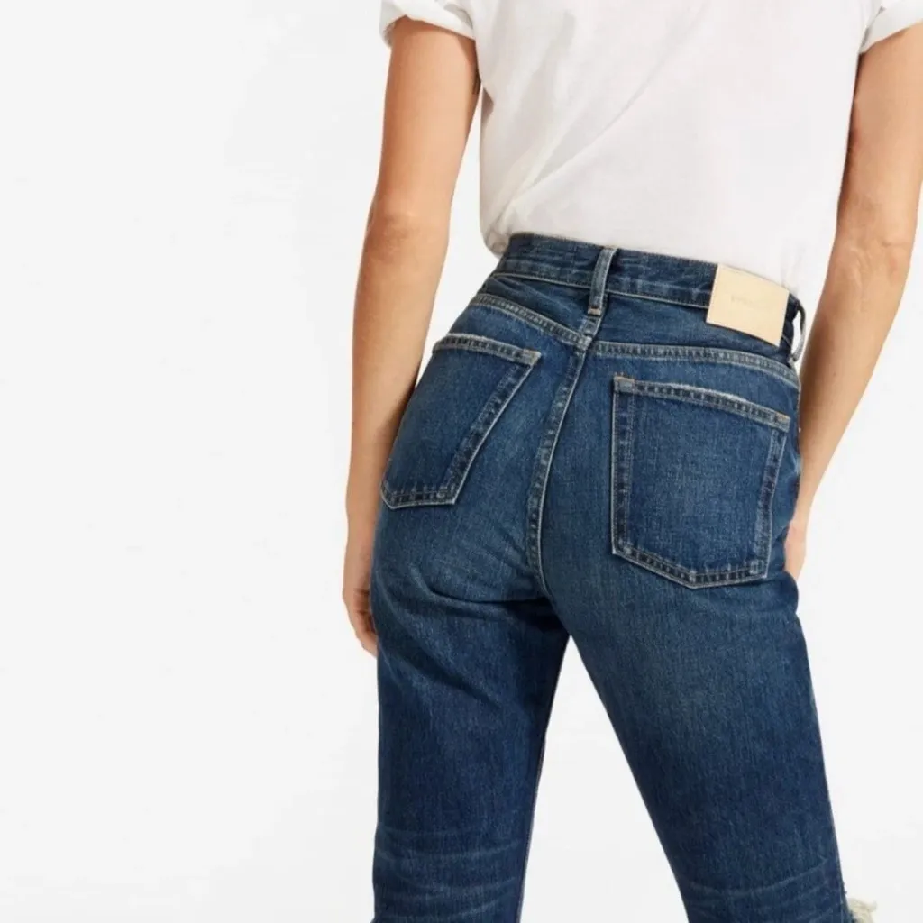 EVERLANE The Cheeky Jean Crop 100% cotton lightly distressed womens Size 31 - Image 4