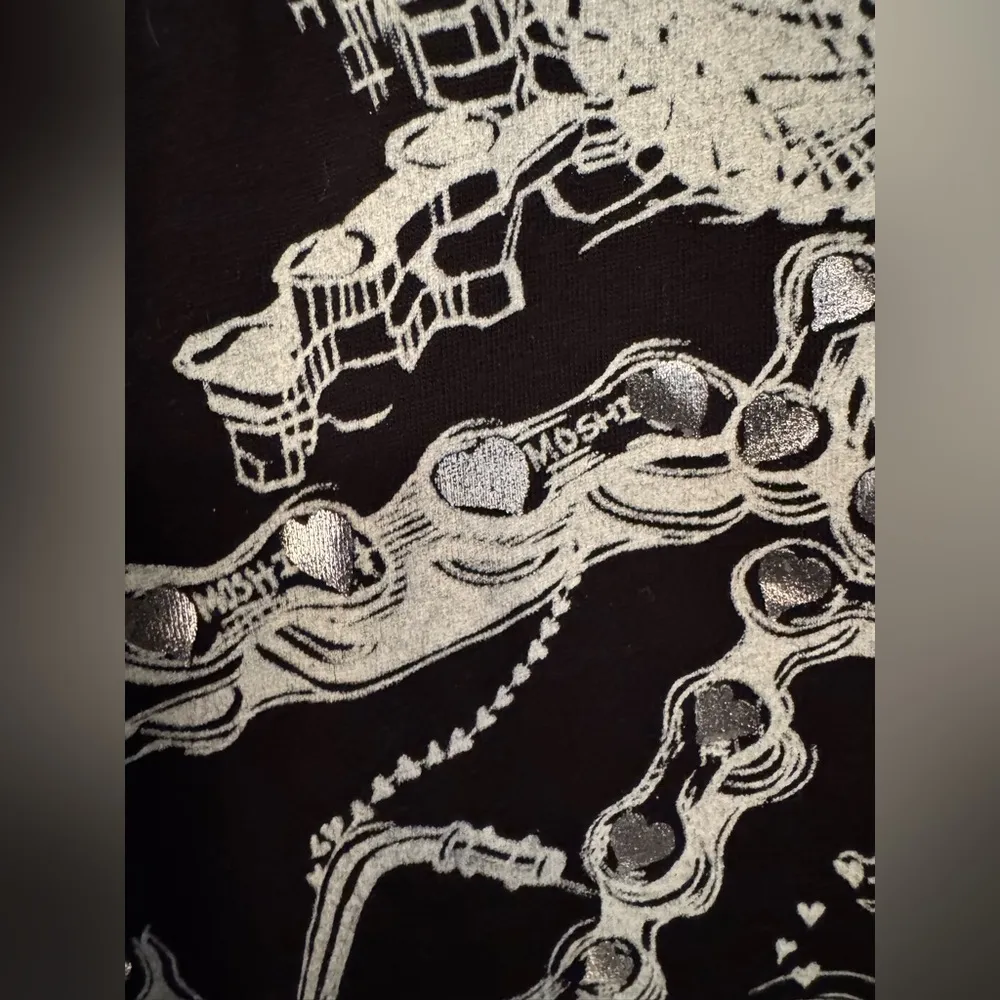 Lauren Moshi Motorcycle w/Hearts Women’s Black Tunic Long Sleeve Size Medium - Image 7