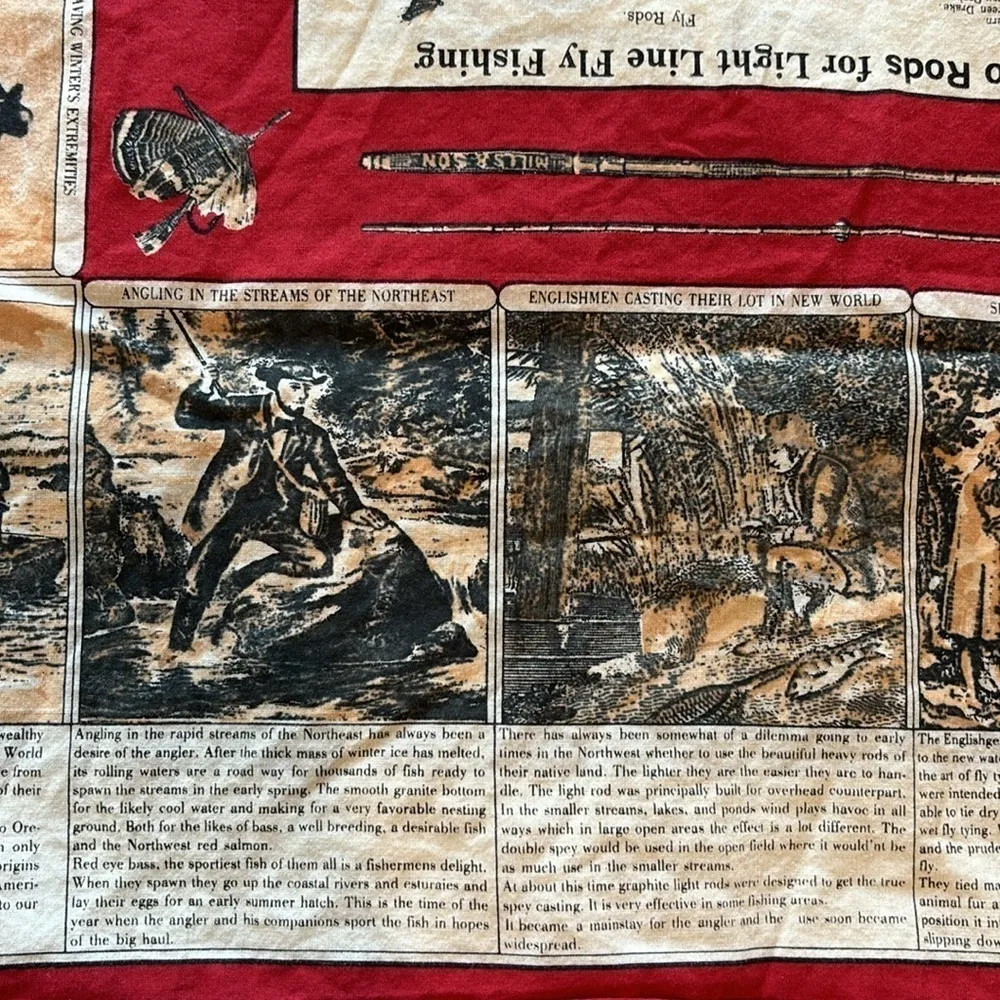 Wathne 🎣 Fly Fishing Silk Scarf Large Red - Image 11