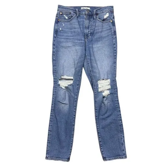 Madewell Women's‎ Perfect Vintage Jean Size 26 Blue Distressed Denim High Rise - Image 4