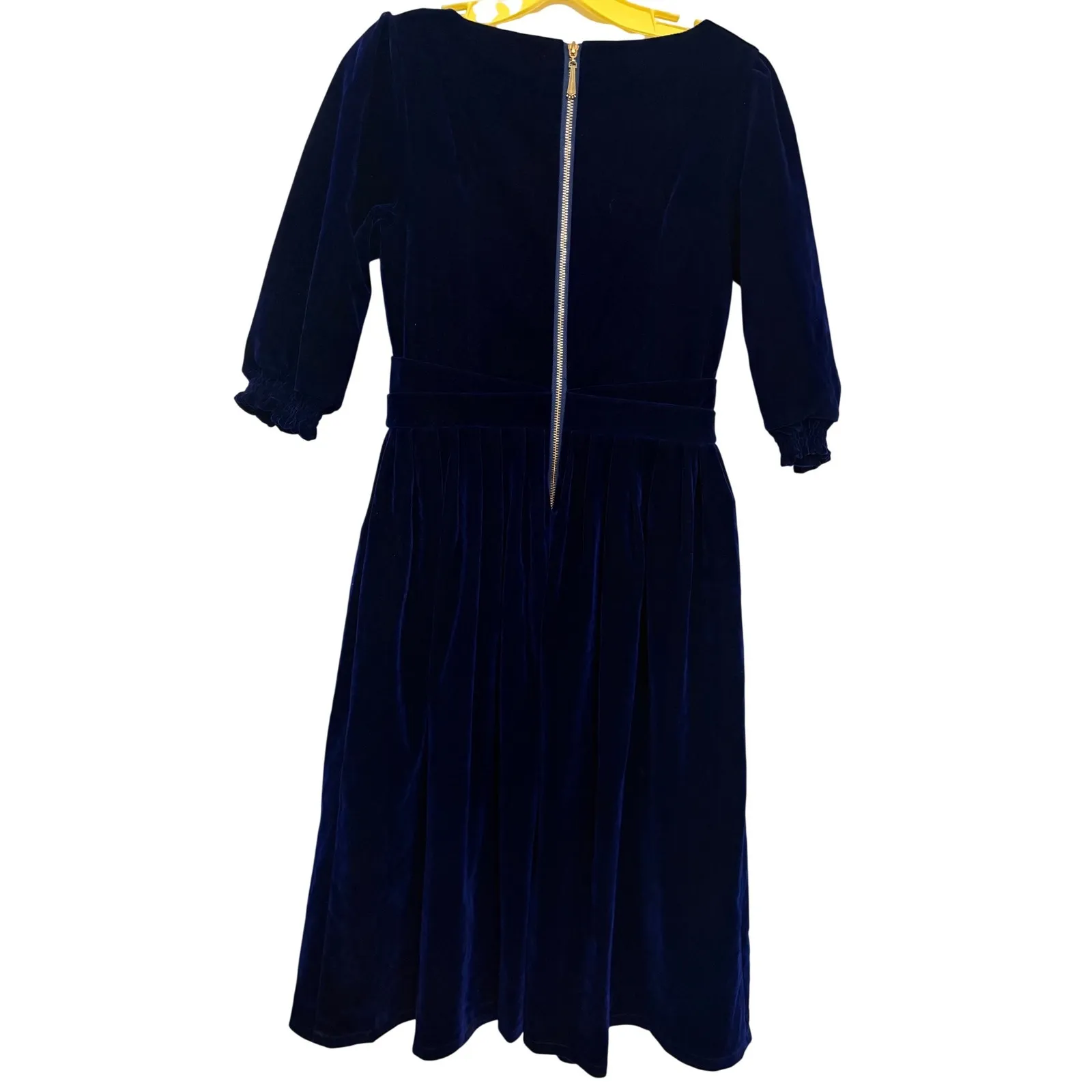 Vintage Feiinvan Navy Blue Velvet Dress Size Small NYE Holidays Cocktail - Image 2