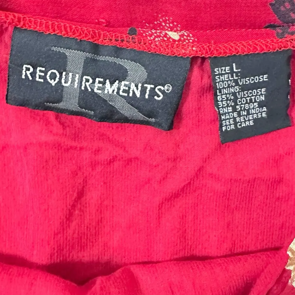 Vintage 90s Y2K Bohemian Floral Patchwork Midi Skirt Silky Ruffle Size Large - Image 9