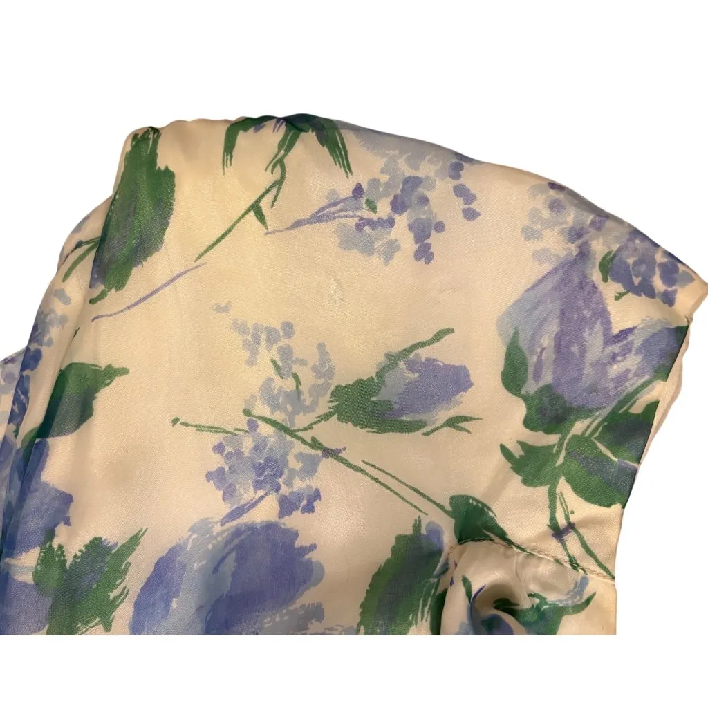 50’s Gigi Young 4 S Chiffon Tea Dress Midi Circle Pleated Blue Party - Image 11