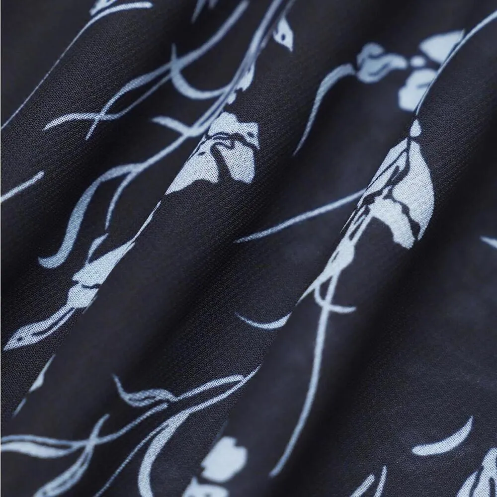 RIHOAS Navy Floral Sweetheart Neck Midi Dress XL Blue - Image 6