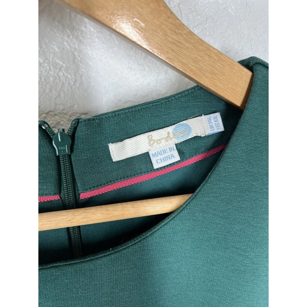 Boden Lavinia Ponte Knit Dress 10L Dark Green Bell Sleeves Size undefined - Image 2