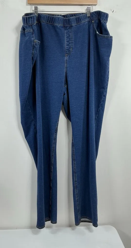 Womans Excellent Catherines Pullon Knit Blue Jeans 3XWT (26/28WT) 0055/O-2 - Image 1