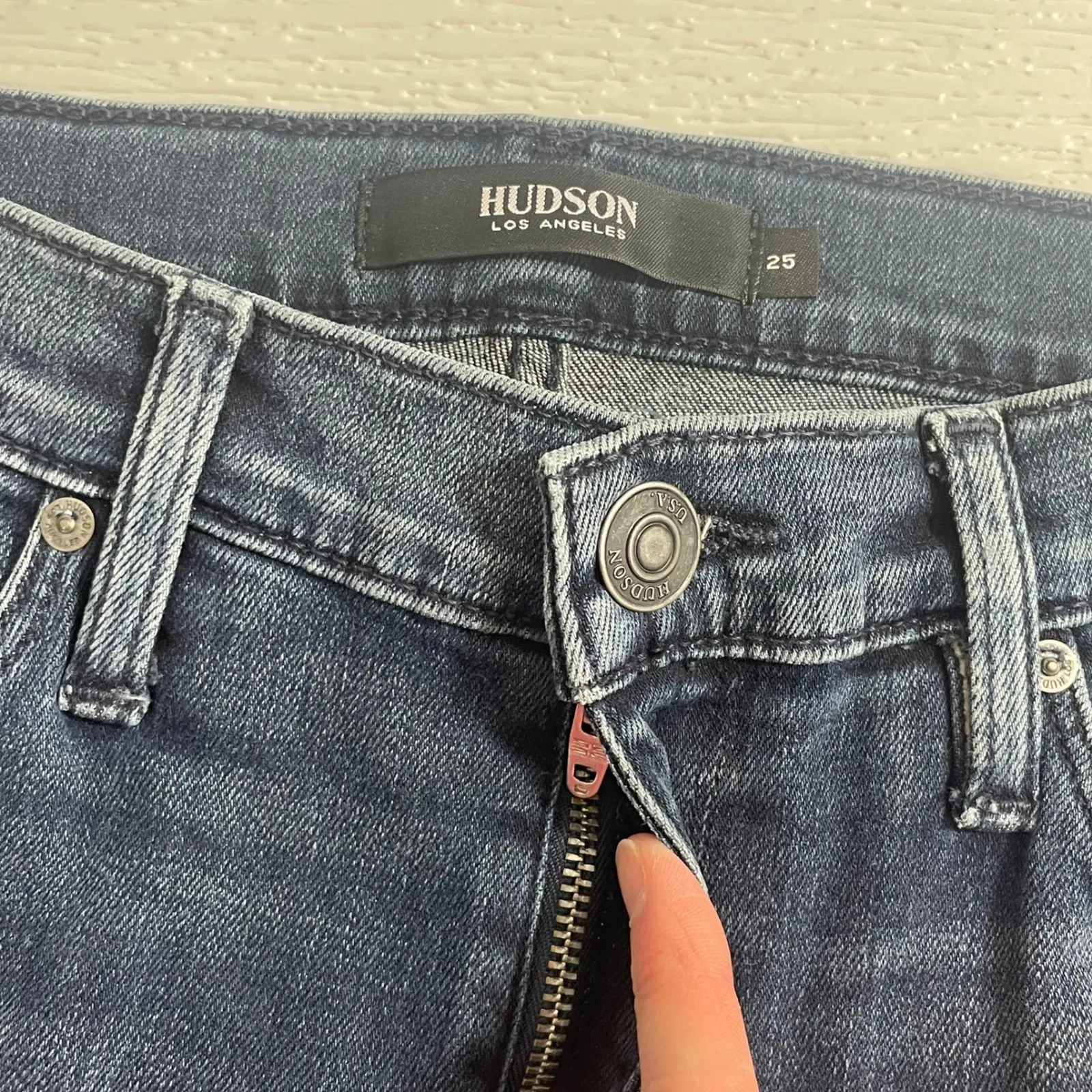 NWT HUDSON Barbara High Waist Super Skinny Ankle Jeans Size‎ 25 Dark Blue Denim - Image 5